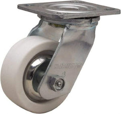 Hamilton - 4" Diam x 1-1/2" Wide x 5-5/8" OAH Top Plate Mount Swivel Caster - Polyolefin, 350 Lb Capacity, Delrin Bearing, 4 x 4-1/2" Plate - Eagle Tool & Supply
