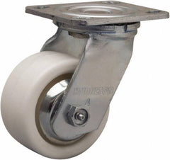 Hamilton - 4" Diam x 2" Wide x 5-5/8" OAH Top Plate Mount Swivel Caster - Polyolefin, 550 Lb Capacity, Delrin Bearing, 4 x 4-1/2" Plate - Eagle Tool & Supply