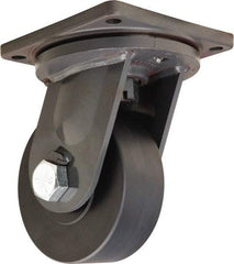 Hamilton - 8" Diam x 3" Wide x 11" OAH Top Plate Mount Swivel Caster - Nylon, 7,200 Lb Capacity, Precision Ball Bearing, 8-1/2 x 8-1/2" Plate - Eagle Tool & Supply