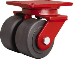 Hamilton - 4" Diam x 2" Wide x 5-5/8" OAH Top Plate Mount Swivel Caster - Nylon, 2,500 Lb Capacity, Sealed Precision Ball Bearing, 4-1/2 x 6-1/2" Plate - Eagle Tool & Supply
