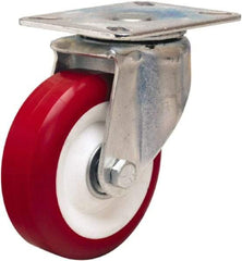 Hamilton - 4" Diam x 1-3/8" Wide x 5-1/16" OAH Top Plate Mount Swivel Caster - Polyurethane Mold on Polypropylene, 400 Lb Capacity, Sealed Precision Ball Bearing, 3-1/8 x 4-1/8" Plate - Eagle Tool & Supply