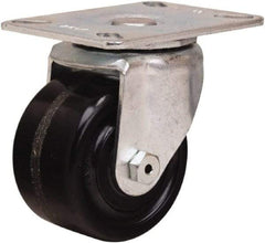 Hamilton - 3" Diam x 1-3/4" Wide x 4" OAH Top Plate Mount Swivel Caster - Phenolic, 400 Lb Capacity, Straight Roller Bearing, 3-1/8 x 4-1/8" Plate - Eagle Tool & Supply