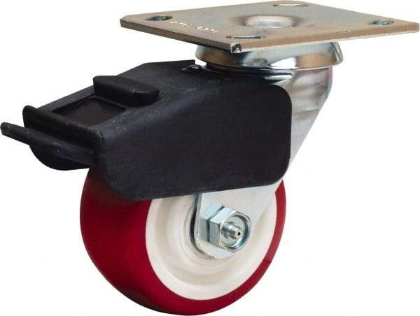 Hamilton - 4" Diam x 2" Wide x 5-5/8" OAH Top Plate Mount Swivel Caster - Polyurethane Mold on Polypropylene, 750 Lb Capacity, Straight Roller Bearing, 4 x 4-1/2" Plate - Eagle Tool & Supply
