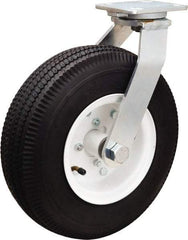 Hamilton - 12" Diam, Rubber Swivel Caster - 625 Lb Capacity, Top Plate Mount, 6-1/8" x 7-1/2" Plate, Precision Ball Bearing - Eagle Tool & Supply
