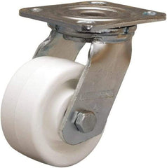 Hamilton - 4" Diam x 2" Wide x 5-5/8" OAH Top Plate Mount Swivel Caster - Polyolefin, 550 Lb Capacity, Delrin Bearing, 4 x 4-1/2" Plate - Eagle Tool & Supply