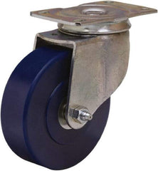 Hamilton - 4" Diam x 1-1/4" Wide x 5" OAH Top Plate Mount Swivel Caster - Polyurethane, 325 Lb Capacity, Straight Roller Bearing, 2-1/2 x 3-3/4" Plate - Eagle Tool & Supply
