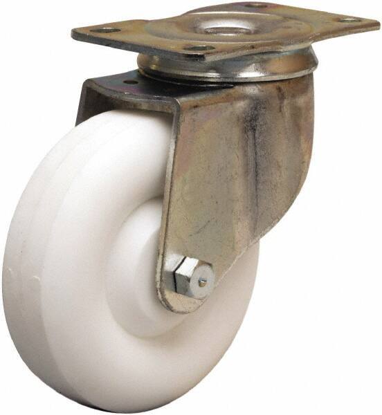 Hamilton - 4" Diam x 1-1/4" Wide x 5" OAH Top Plate Mount Swivel Caster - Polyolefin, 275 Lb Capacity, Plain Bore Bearing, 2-1/2 x 3-3/4" Plate - Eagle Tool & Supply