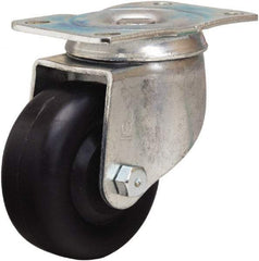 Hamilton - 3" Diam x 1-3/8" Wide x 4" OAH Top Plate Mount Swivel Caster - Polyolefin, 230 Lb Capacity, Plain Bore Bearing, 2-1/2 x 3-3/4" Plate - Eagle Tool & Supply