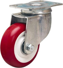 Hamilton - 3-1/2" Diam x 1-3/8" Wide x 4-13/16" OAH Top Plate Mount Swivel Caster - Polyurethane Mold on Polypropylene, 325 Lb Capacity, Sealed Precision Ball Bearing, 2-1/2 x 3-3/4" Plate - Eagle Tool & Supply