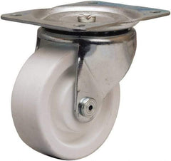 Hamilton - 4" Diam x 1-1/2" Wide x 5" OAH Top Plate Mount Swivel Caster - Polyolefin, 300 Lb Capacity, Plain Bore Bearing, 4 x 5-1/8" Plate - Eagle Tool & Supply