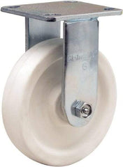 Hamilton - 6" Diam x 1-1/2" Wide x 7-1/2" OAH Top Plate Mount Rigid Caster - Polyolefin, 550 Lb Capacity, Delrin Bearing, 4 x 4-1/2" Plate - Eagle Tool & Supply