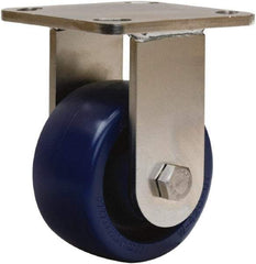 Hamilton - 4" Diam x 2" Wide x 5-5/8" OAH Top Plate Mount Rigid Caster - Polyurethane, 750 Lb Capacity, Delrin Bearing, 4 x 4-1/2" Plate - Eagle Tool & Supply