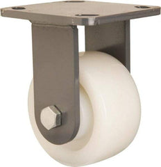 Hamilton - 4" Diam x 2" Wide x 5-5/8" OAH Top Plate Mount Rigid Caster - Nylon, Sealed Precision Ball Bearing, 4 x 4-1/2" Plate - Eagle Tool & Supply