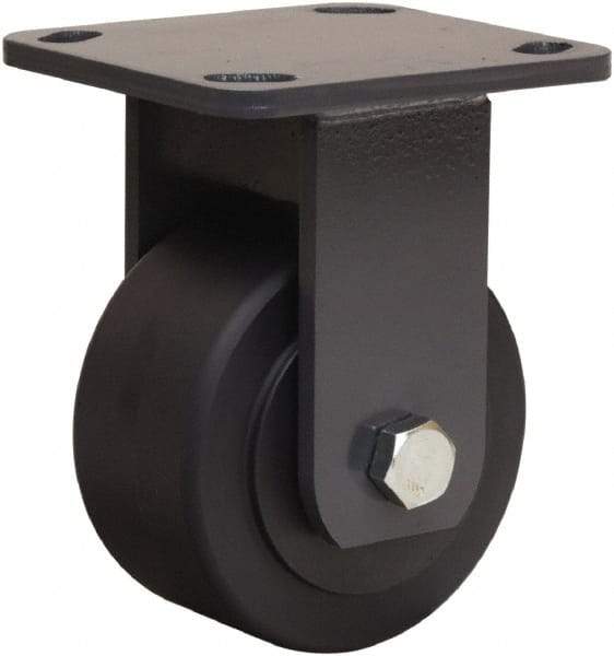 Hamilton - 4" Diam x 2" Wide x 5-5/8" OAH Top Plate Mount Rigid Caster - Nylon, 2,000 Lb Capacity, Sealed Precision Ball Bearing, 4 x 4-1/2" Plate - Eagle Tool & Supply