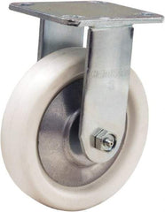 Hamilton - 6" Diam x 1-1/2" Wide x 7-1/2" OAH Top Plate Mount Rigid Caster - Polyolefin, 525 Lb Capacity, Delrin Bearing, 4 x 4-1/2" Plate - Eagle Tool & Supply
