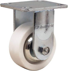 Hamilton - 4" Diam x 1-1/2" Wide x 5-5/8" OAH Top Plate Mount Rigid Caster - Polyolefin, 350 Lb Capacity, Delrin Bearing, 4 x 4-1/2" Plate - Eagle Tool & Supply