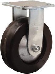 Hamilton - 6" Diam x 2" Wide x 7-1/2" OAH Top Plate Mount Rigid Caster - Phenolic, 900 Lb Capacity, Straight Roller Bearing, 4 x 4-1/2" Plate - Eagle Tool & Supply