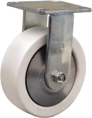 Hamilton - 6" Diam x 2" Wide x 7-1/2" OAH Top Plate Mount Rigid Caster - Polyolefin, 750 Lb Capacity, Delrin Bearing, 4 x 4-1/2" Plate - Eagle Tool & Supply