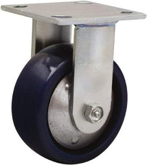 Hamilton - 5" Diam x 2" Wide x 6-1/2" OAH Top Plate Mount Rigid Caster - Polyurethane, 900 Lb Capacity, Sealed Precision Ball Bearing, 4 x 4-1/2" Plate - Eagle Tool & Supply
