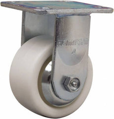 Hamilton - 4" Diam x 2" Wide x 5-5/8" OAH Top Plate Mount Rigid Caster - Polyolefin, 550 Lb Capacity, Delrin Bearing, 4 x 4-1/2" Plate - Eagle Tool & Supply