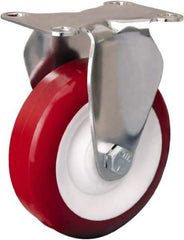 Hamilton - 4" Diam x 1-3/8" Wide x 5-1/8" OAH Top Plate Mount Rigid Caster - Polyurethane Mold on Polypropylene, 325 Lb Capacity, Delrin Bearing, 2-3/8 x 3-5/8" Plate - Eagle Tool & Supply