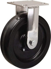 Hamilton - 8" Diam x 2" Wide x 9-1/2" OAH Top Plate Mount Rigid Caster - Phenolic, 800 Lb Capacity, Delrin Bearing, 3-3/4 x 4-1/2" Plate - Eagle Tool & Supply