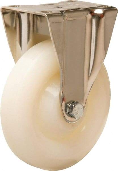 Hamilton - 5" Diam x 1-1/4" Wide x 6-1/4" OAH Top Plate Mount Rigid Caster - Nylon, 325 Lb Capacity, Plain Bore Bearing, 2-3/8 x 3-5/8" Plate - Eagle Tool & Supply
