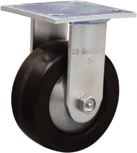 Hamilton - 5" Diam x 2" Wide x 6-1/2" OAH Top Plate Mount Rigid Caster - Phenolic, 1,000 Lb Capacity, Straight Roller Bearing, 4 x 4-1/2" Plate - Eagle Tool & Supply