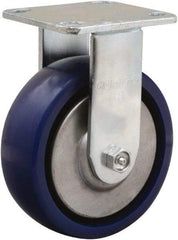 Hamilton - 6" Diam x 2" Wide x 7-1/2" OAH Top Plate Mount Rigid Caster - Polyurethane, 900 Lb Capacity, Sealed Precision Ball Bearing, 4 x 4-1/2" Plate - Eagle Tool & Supply
