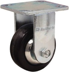 Hamilton - 4" Diam x 1-1/2" Wide x 5-5/8" OAH Top Plate Mount Rigid Caster - Phenolic, 600 Lb Capacity, Straight Roller Bearing, 4 x 4-1/2" Plate - Eagle Tool & Supply