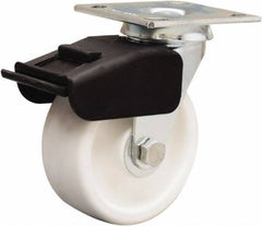 Hamilton - 5" Diam x 2" Wide x 6-1/2" OAH Top Plate Mount Swivel Caster - Polyolefin, 650 Lb Capacity, Delrin Bearing, 4 x 4-1/2" Plate - Eagle Tool & Supply