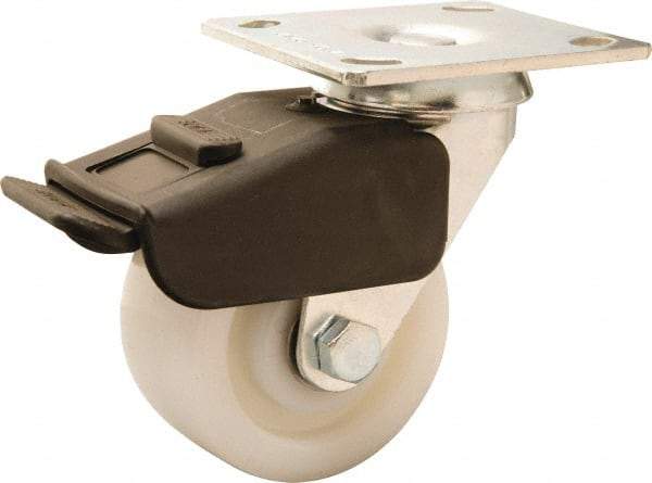 Hamilton - 4" Diam x 2" Wide x 5-5/8" OAH Top Plate Mount Swivel Caster - Nylon, 800 Lb Capacity, Precision Ball Bearing, 4 x 4-1/2" Plate - Eagle Tool & Supply