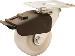 Hamilton - 4" Diam x 2" Wide x 5-5/8" OAH Top Plate Mount Swivel Caster - Nylon, 800 Lb Capacity, Precision Ball Bearing, 4 x 4-1/2" Plate - Eagle Tool & Supply