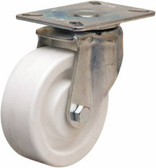 Hamilton - 4" Diam x 1-1/2" Wide x 5-1/16" OAH Top Plate Mount Swivel Caster - Polyolefin, 400 Lb Capacity, Plain Bore Bearing, 3-1/8 x 4-1/8" Plate - Eagle Tool & Supply