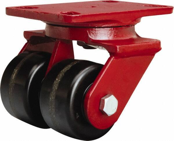 Hamilton - 3-1/4" Diam x 2" Wide x 5-1/4" OAH Top Plate Mount Swivel Caster - Phenolic, 1,400 Lb Capacity, Straight Roller Bearing, 4-1/2 x 6-1/2" Plate - Eagle Tool & Supply