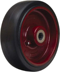 Hamilton - 12 Inch Diameter x 4 Inch Wide, Rubber on Cast Iron Caster Wheel - 1,600 Lb. Capacity, 4-1/4 Inch Hub Length, 1 Inch Axle Diameter, Straight Roller Bearing - Eagle Tool & Supply