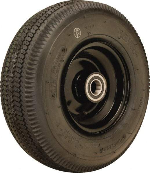 Hamilton - 12 Inch Diameter x 4-1/8 Inch Wide, Rubber Caster Wheel - 625 Lb. Capacity, 4-3/8 Inch Hub Length, 1 Inch Axle Diameter, Tapered Roller Bearing - Eagle Tool & Supply
