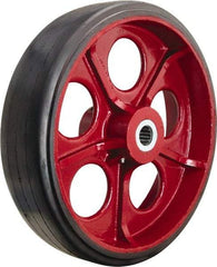 Hamilton - 16 Inch Diameter x 5 Inch Wide, Rubber on Cast Iron Caster Wheel - 2,570 Lb. Capacity, 5-1/4 Inch Hub Length, 1-1/4 Inch Axle Diameter, Straight Roller Bearing - Eagle Tool & Supply