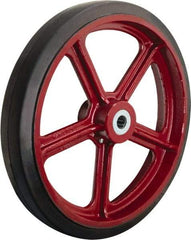 Hamilton - 18 Inch Diameter x 3 Inch Wide, Rubber on Cast Iron Caster Wheel - 1,550 Lb. Capacity, 3-1/4 Inch Hub Length, 1 Inch Axle Diameter, Straight Roller Bearing - Eagle Tool & Supply