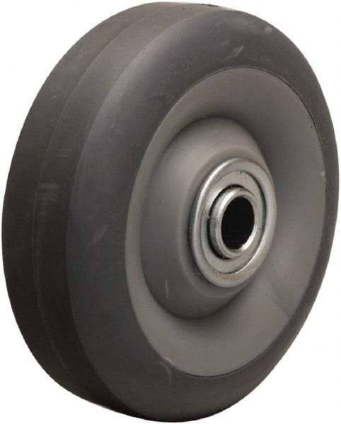 Hamilton - 4 Inch Diameter x 1-3/8 Inch Wide, Rubber on Thermoplastic Caster Wheel - 250 Lb. Capacity, 1-5/8 Inch Hub Length, 3/8 Inch Axle Diameter, Ball Bearing - Eagle Tool & Supply