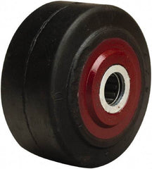 Hamilton - 4 Inch Diameter x 2 Inch Wide, Rubber on Cast Iron Caster Wheel - 300 Lb. Capacity, 2-1/4 Inch Hub Length, 1/2 Inch Axle Diameter, Straight Roller Bearing - Eagle Tool & Supply