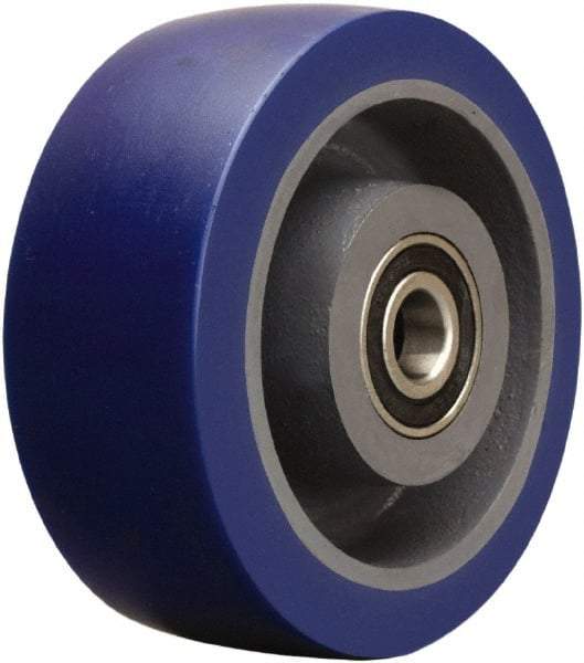 Hamilton - 5 Inch Diameter x 2 Inch Wide, Polyurethane on Cast Iron Caster Wheel - 840 Lb. Capacity, 2-1/2 Inch Hub Length, 1/2 Inch Axle Diameter, Sealed Precision Ball Bearing - Eagle Tool & Supply