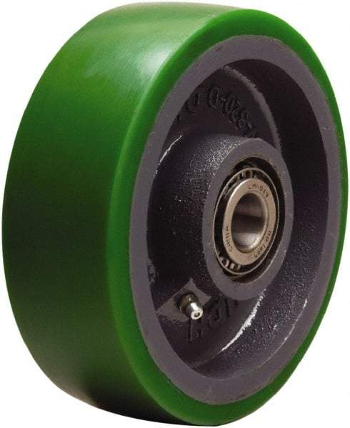 Hamilton - 6 Inch Diameter x 2 Inch Wide, Polyurethane on Cast Iron Caster Wheel - 1,200 Lb. Capacity, 2-1/4 Inch Hub Length, 3/4 Inch Axle Diameter, Tapered Roller Bearing - Eagle Tool & Supply