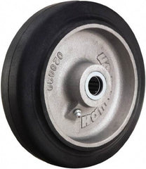 Hamilton - 8 Inch Diameter x 2 Inch Wide, Rubber on Aluminum Caster Wheel - 500 Lb. Capacity, 2-1/4 Inch Hub Length, 5/8 Inch Axle Diameter, Straight Roller Bearing - Eagle Tool & Supply