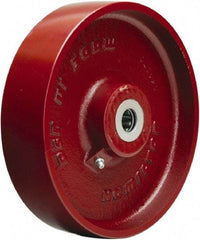 Hamilton - 8 Inch Diameter x 2 Inch Wide, Cast Iron Caster Wheel - 1,500 Lb. Capacity, 2-1/4 Inch Hub Length, 1/2 Inch Axle Diameter, Straight Roller Bearing - Eagle Tool & Supply