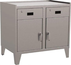 Jamco - 2 Shelf Locking Storage Cabinet - Stainless Steel, 36" Wide x 24" Deep x 34" High - Eagle Tool & Supply
