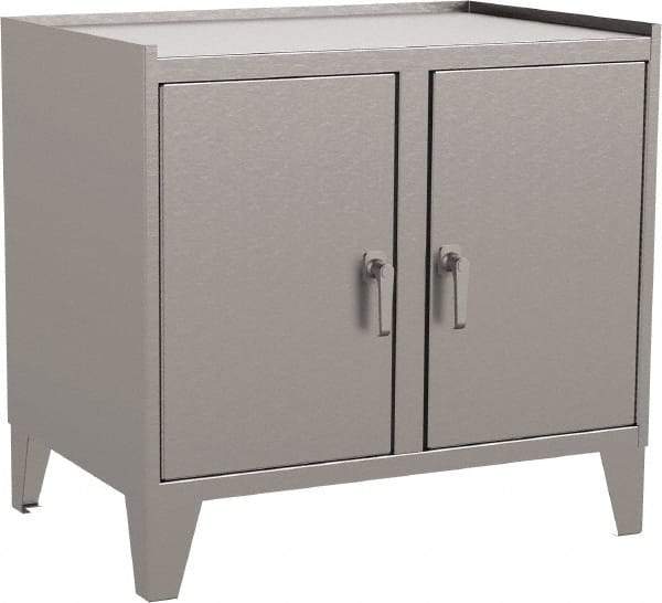 Jamco - 2 Shelf Locking Storage Cabinet - Stainless Steel, 36" Wide x 24" Deep x 34" High - Eagle Tool & Supply