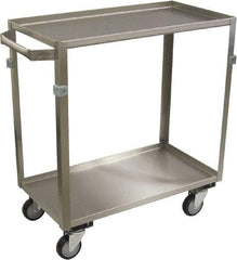 Jamco - 600 Lb Capacity, 22" Wide x 36" Long x 34" High Service Cart - 2 Shelf, Stainless Steel, 4 Swivel Casters - Eagle Tool & Supply