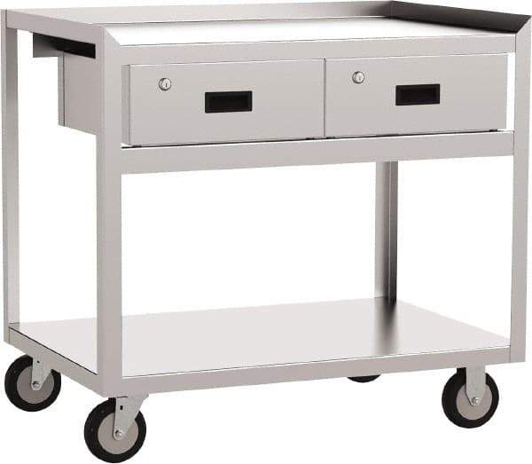 Jamco - 36" Wide x 35" High x 24" Deep, Mobile Work Stand - 1,200 Lb Capacity, 18" Shelf Clearance - Eagle Tool & Supply