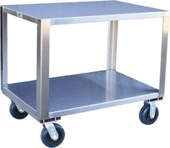 Jamco - 1,800 Lb Capacity, 48" Wide x 24" Long x 31" High Transport Cart - 2 Shelf, Stainless Steel, 2 Rigid/2 Swivel Casters - Eagle Tool & Supply
